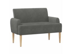 Conjunto 1 Sofá Para Dois Vidaxl Cinzento Escuro Cordão (116 X 67 X 81 Cm)