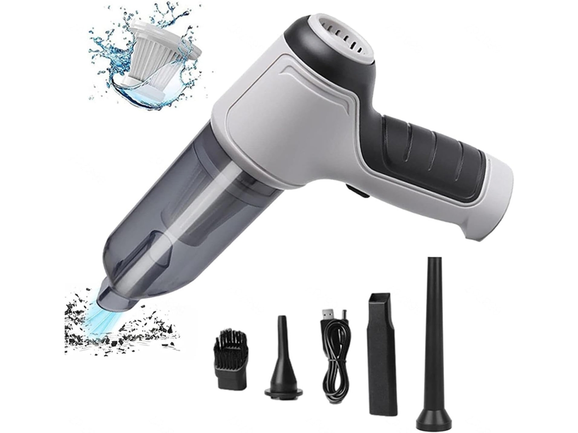 Aspirador De Pó Portátil Para Carro, Soprador, Sucção, Bomba, 3em 1, Multifuncional, Para Inflar E Aspirar Sacos, Branco