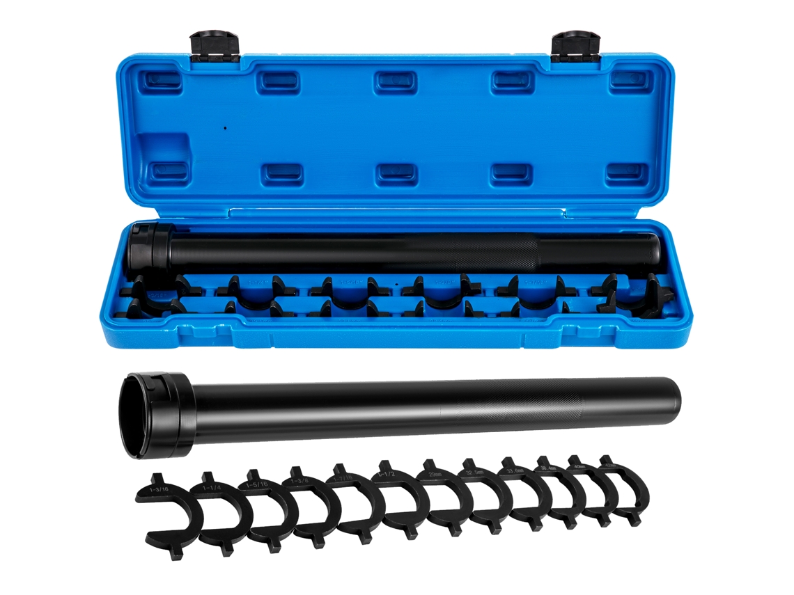 Kit de Ferramenta Ligação Direção Interna 13 Peças 12 Adaptadores Placa Cauda Peixe Tubo Acionamento 12,7 Mm Aço Resistente para Manutenção Automóveis