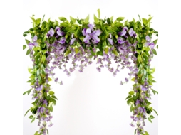 Guirlanda de Flores Artificiais de Glicínia em Tons de Roxo e Azul, com 5 Peças no Total AQUAFORGE