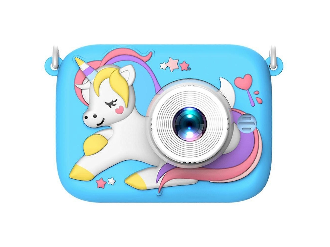 Máquina Fotográfica Digital Infantil D12 Com Dupla Lente Hd E Ecrã Ips De 2,0 Polegadas