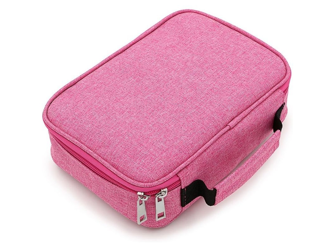 2026 estuche de Lápices Con Cremallera de Alta Capacidad Estuche Multifuncional de Papelería (rosa)
