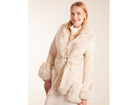 Casaco de Mulher BLUE VANILLA Faux Fur Collar Cinzento (8)