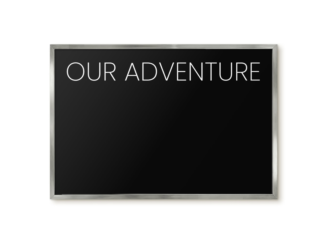 Quadro de vidro magnético Nossa aventura para o hall Espelharte (60x40 cm)
