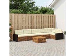 Vidaxl Conjunto De Sofás Para Exterior 7 Unid. Natural E Creme