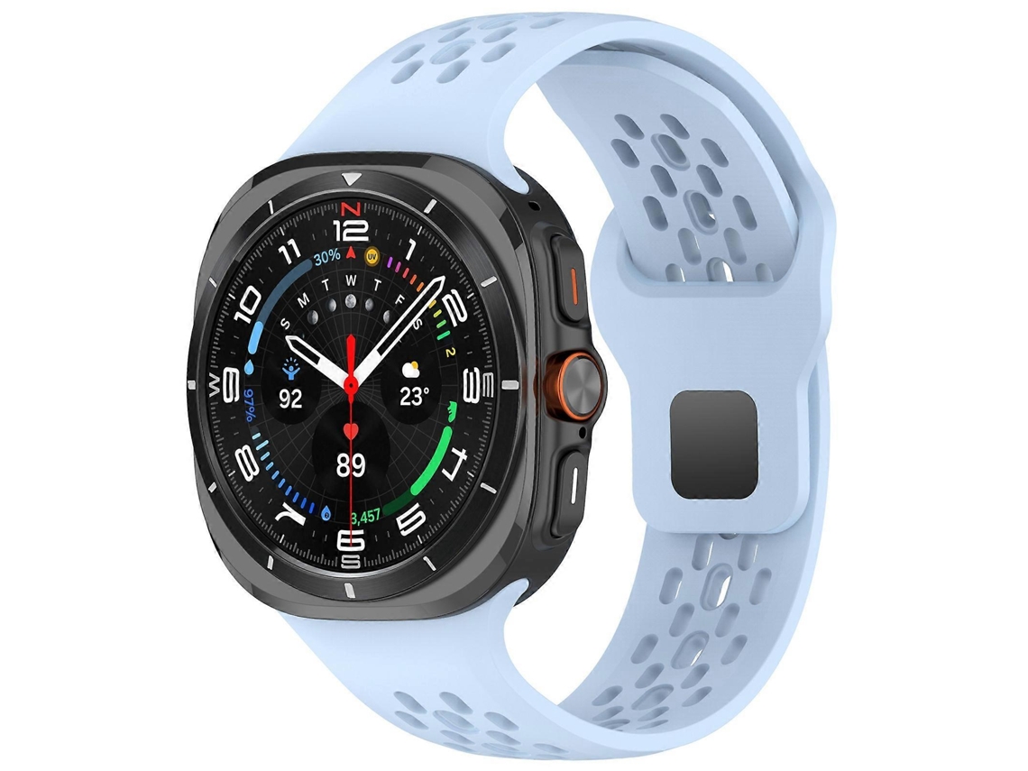 Pulseira De Silicone De Cor Sólida Com Fivela Quadrada E Furos Para Samsung Galaxy Watch Ultra 47mm.