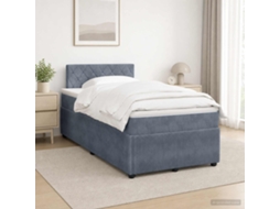 Vidaxl Cama Box Spring Com Colchão Cinzento-escuro 120 X 200 Cm Veludo