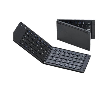 Folding Bluetooth Keyboard Two Fold Portable Mini Bluetooth Keyboard Rechargeable Office Keyboard White Efdafss
