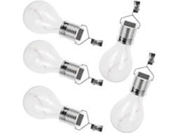 Conjunto De 5 Lâmpadas Solares Led À Prova D'água Para Pendurar, Luz Quente.