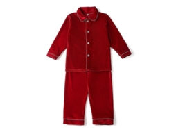 2026 conjunto de Pijamas de Navidad Rojo para Niños Niñas Tela de Terciopelo Dorado Invierno 8 9t B Rojo