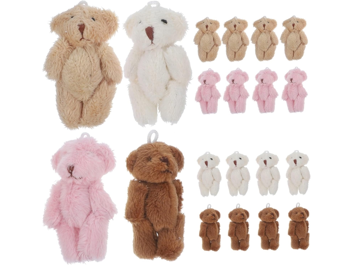 Mini Ursos De Pelúcia 6cm Multicoloridos - 20 Unidades Para Artesanato