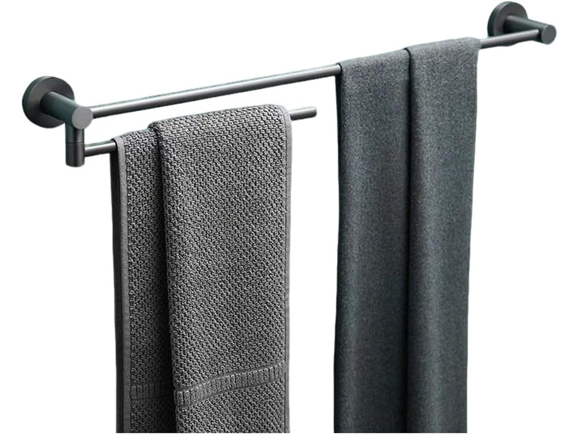 Suporte De Toalha Adesivo Para Banheiro, Suporte De Toalha Metal Camada Dupla, Elegante E Durável Para Organização Do