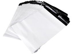 100 Peças Expedição Plástica Pe Épaissis Étanches E Autoadesivas Pochetes Blanches Robustas Para Envio Postal