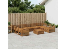 Vidaxl Conjunto De Sofás Para Exterior 10 Unid. Natural
