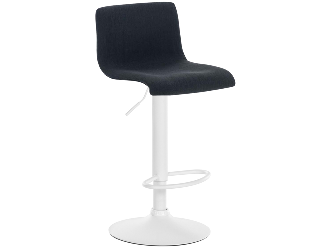 Banco de bar Hover em tecido preto/metal fosco branco CLP