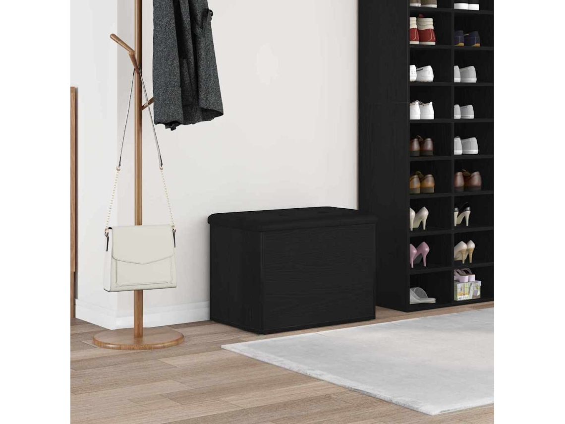 Vidaxl Banco De Arrumação Carvalho Preto 62 X 42 X 45 Cm