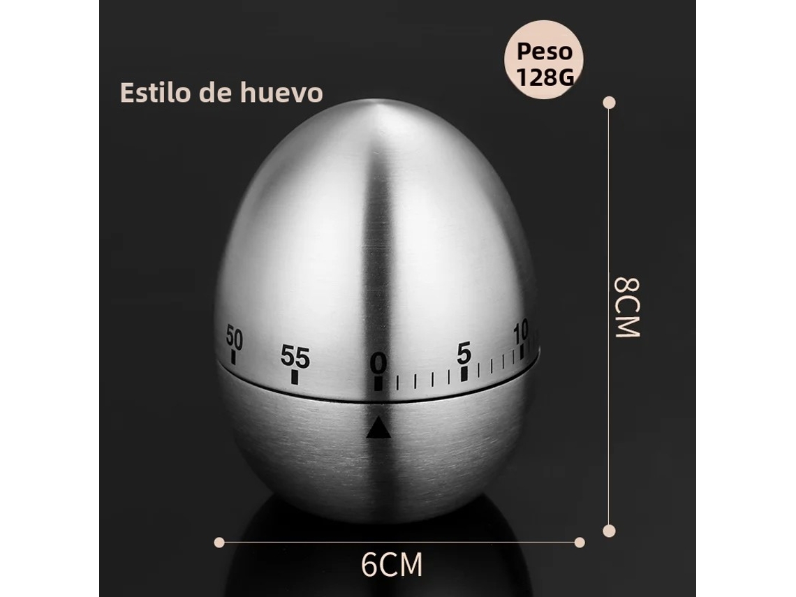 Cronômetro de cozinha em aço inox para ovos MDUG