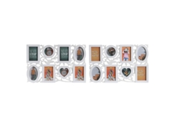 Moldura De Fotos DKD HOME DECOR 8 Fotos Cristal Branco Pp (2 Unidades 58 x 2 x 37,5 Cm)
