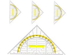 Conjunto De 4 Transferidores Com Cabo Plástico Transparente Para