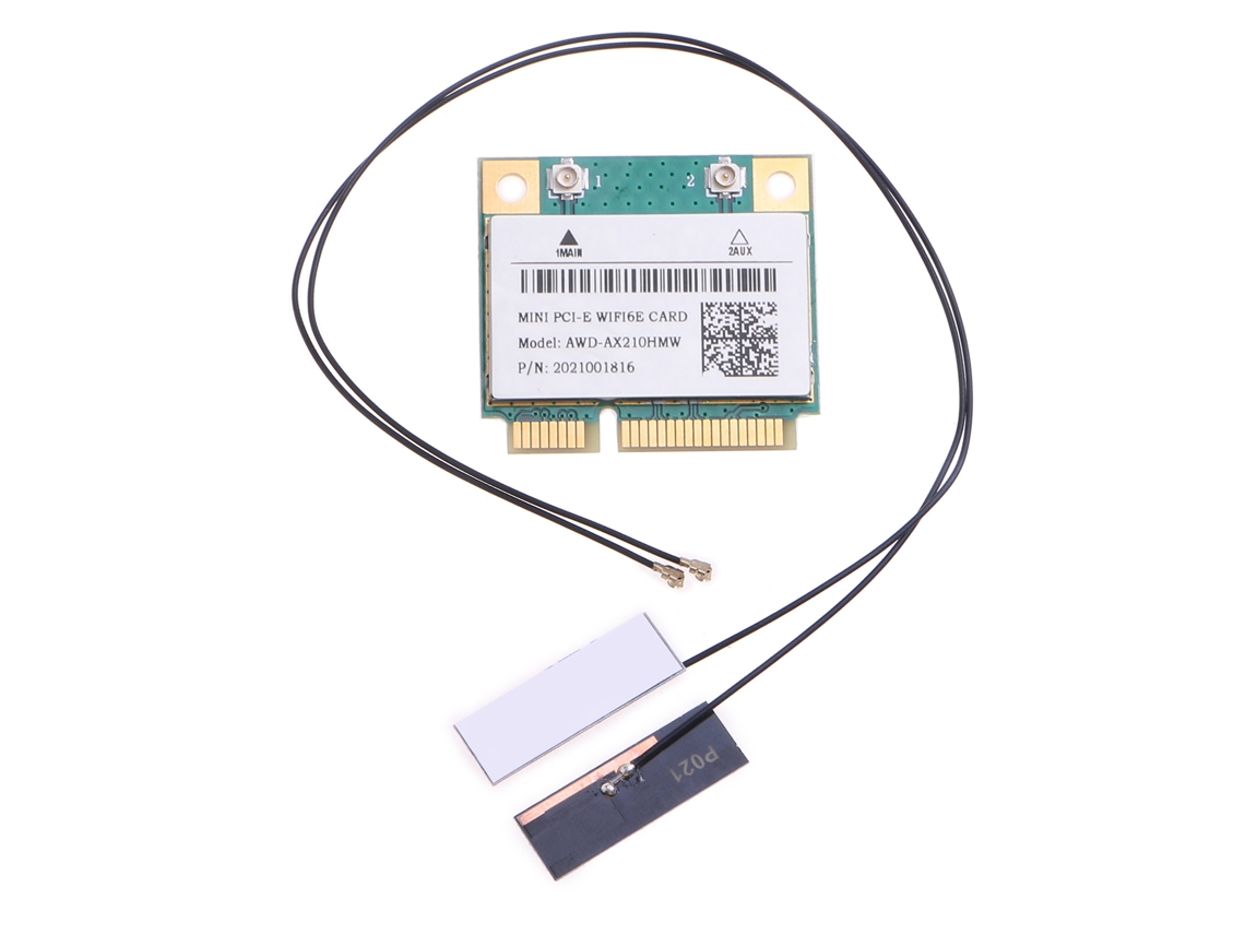 Placa Wi Fi Mini Pci E Ax210hmw Wifi 6e Dual Band 2.4g/5g Adaptador Sem Fio 802.11ax Bt 5.2 Com Antena Externa Para Windows Slowmoose
