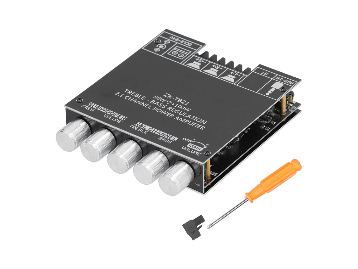 Placa Amplificadora Bluetooth 5.0 2.1 Canais 50w X 2 100w Módulo De Áudio Estéreo