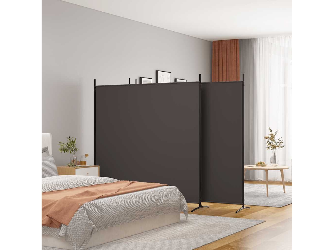 Vidaxl Divisória De Quarto Com 4 Painéis 698x180 Cm Tecido Castanho