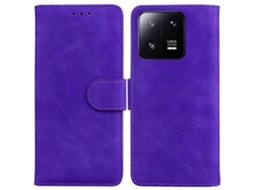 Capa De Celular Flip Em Couro Sintético Com Toque Suave E Cor Pura Para Xiaomi 13 Pro 5g