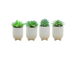 4 Peças de Plantas Suculentas Simuladas em Vaso Ornamentos Criativos Flores Artificiais para Decoração Interior NEVEANCE