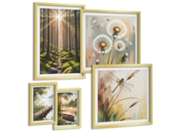 Conjunto De Pinturas Paisagens Florestais Natureza Tranquilidade Espelharte (5 Peças)