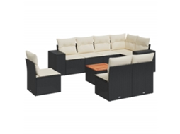Garden Sofa Set, Garden Sofa Sets Vidaxl Preto Rattan / Vime (n/a)
