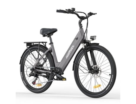 Milecity 1 Bicicleta Elétrica 26 Motor 250w Bateria Removível 36v 13ah Autonomia 100km Shimano 7 Velocidades, Cinza Hillmiles