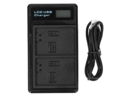 Cargador De Baterías Plástico Com Tela Lcd Para Câmera, Carga Dupla Para Lp‑e5