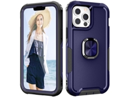 Suporte Casa Quedas Marinho Para Iphone 15 Pro Silicone Azul