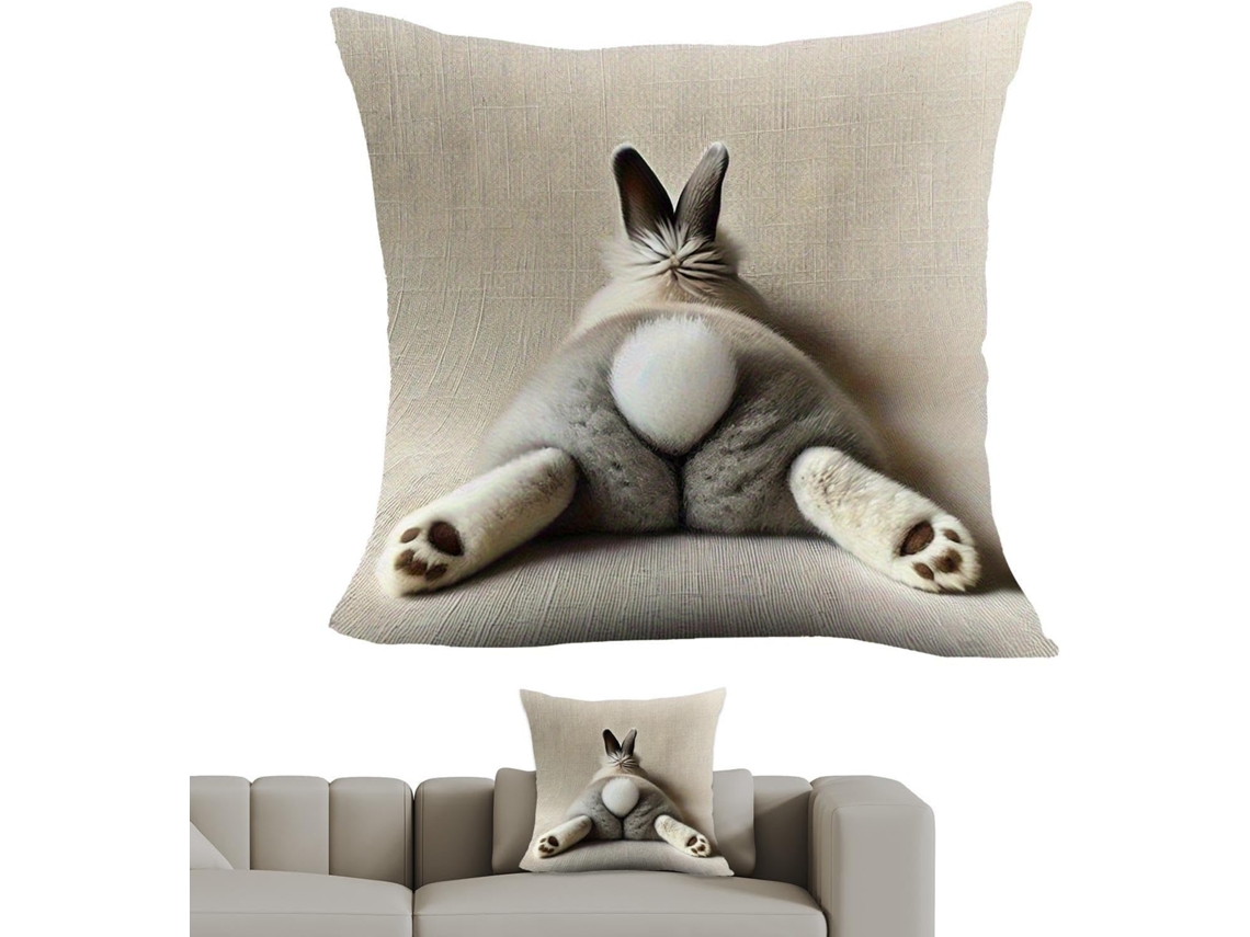 Capas De Almofada De Páscoa 45 X 45 Cm Com Capa Removível E Decoração De Coelho |