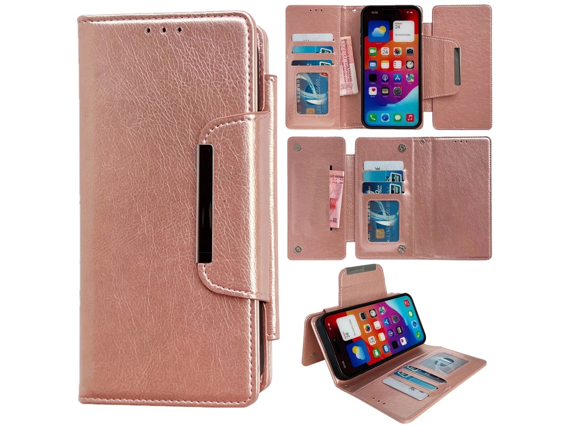 Capa Para Iphone 14 Pro Max Pele Sintética Rosa