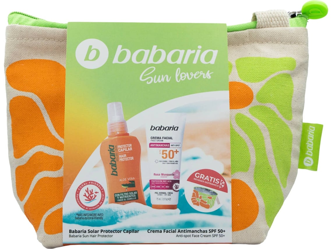 Necessaire Sunshine BABARIA Rosa Mosqueta Protetor Solar Facial + Protetor de Cabelo