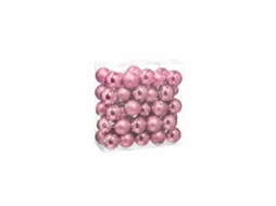 Conjunto De 50 Bolas De Natal Relaxdays, Decoração Natalícia, Mate E Brilhante, ∅ 6 Cm, Rosa