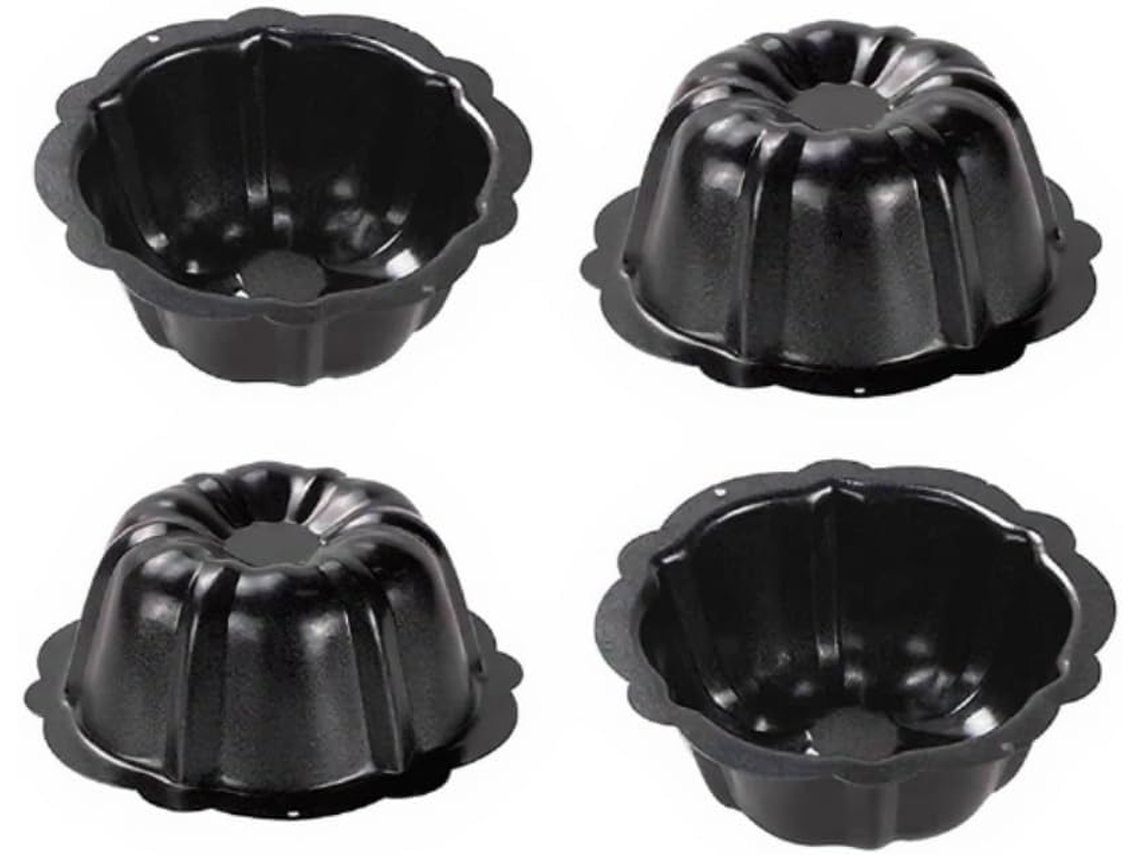 Conjunto de 4 formas redondas de 10 cm (4 dobradas), antiaderentes