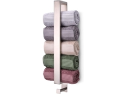 Cabide para Toalhas de Banho Sem Furação 40 Cm com Gancho Aço Inox Fixação Fixa Montagem Rápida BRILVIBERA (prata)