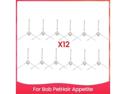 Conjunto De 12 Escovas Laterais De Substituição Para O Aspirador Robô Bob Pethair Appetite.