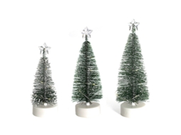 Árvore De Natal Com Caixa Plástico E 10 Luzes Fio Cobre Branco Quente