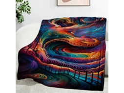 Manta Artística Vector 130x150 Cm Multifuncional Macia e Aconchegante em Flanela Ideal para Cama Escritório Co