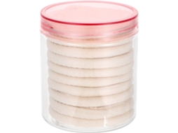 Discos De Limpeza Facial De Esponja Vegetal Bege Para Remover Maquiagem.