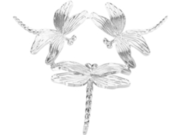 Elegante Suporte Metal Decoração Reutilizável Libélula Prateada Ornamento Artístico Mesa Bola GOKOCO