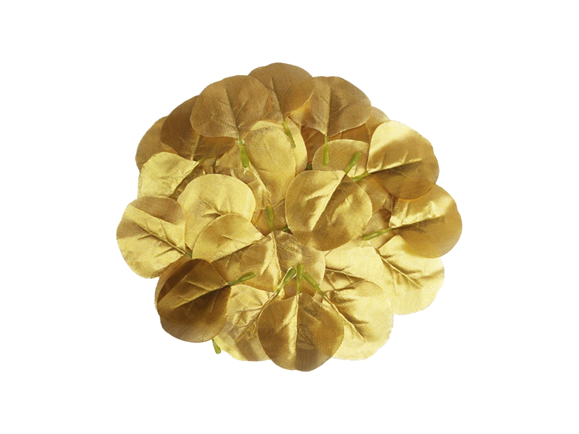 Laxiscreed Ramos De Eucalipto Artificial Gold Para Decoração – Pack De 50 Peças