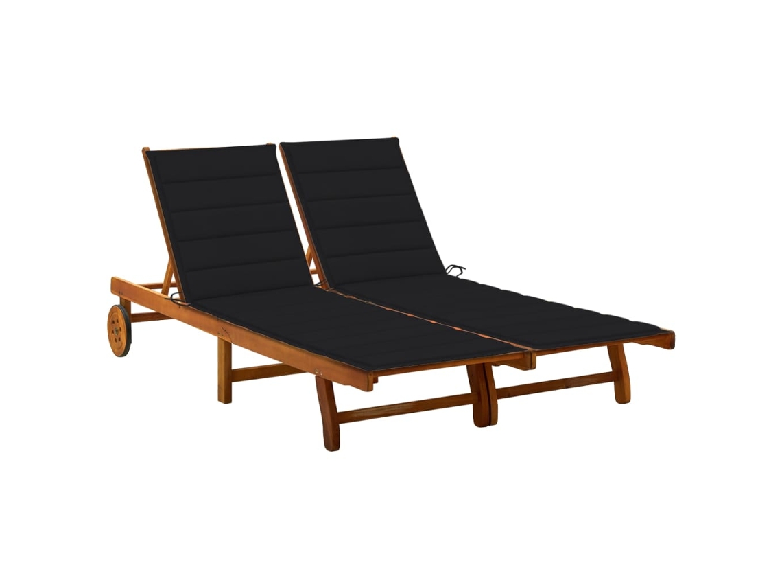 Sunlounger, Sunloungers Vidaxl Marrom Madeira De Acácia (200 X 123 X 85 Cm)