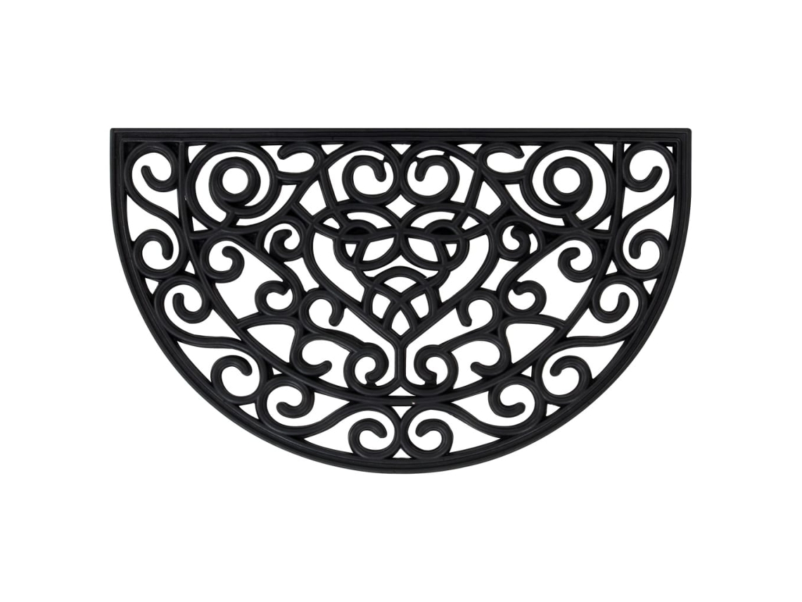 Vidaxl Tapete De Porta Semicircular 45x75 Cm Borracha