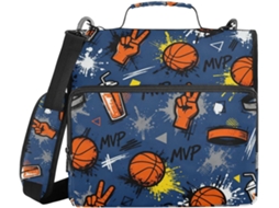 Pasta Fichário De Basquete Mvp Elements Com 3 Argolas, Alça Facilitar O Transporte E Bolsa De Armazenamento