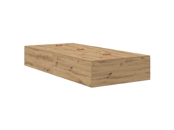 Conjunto 1 Estrado De Cama Com Arrumação Vidaxl Castanho Madeira De Pinho Maciça (100 X 200 Cm)