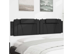 Vidaxl Almofadão De Cabeceira Viana 200 Cm Couro Artificial Preto